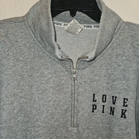 Love Pink Victoria's secret Warm Cozy Athletic grey Sweatshirt L,Gym,Work out - Picture 3 of 4